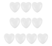 BUGUUYO Exquisitos corazones pequeños de poliestireno, 10 unidades, forma de corazón, perfectos para manualidades, escultura, modelado y decoración de bodas, sin teñir, color, ideal para