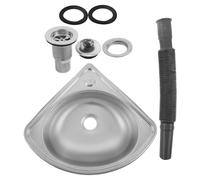 BUGUUYO Fregadero Triangular Inoxidable para Rv Lavabo de Esquina Ultra Pequeño Seno Único para Cocinas y Autocaravanas Instalación Diseño Espacio
