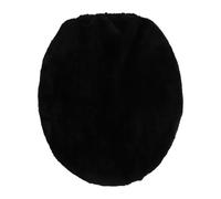 BUGUUYO Funda de asiento de inodoro negra de suave y resistente al polvo, resistente al desgaste, lavable y reutilizable, funda protectora para tapa de inodoro para baño