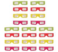 BUGUUYO Gafas 3D de Cartón Anaglifas Multicolor 20 Unidades Rojo Amarillo Verde Rosa Tamaño Medio Adultos Ideales para Juegos 3D y Películas Casa