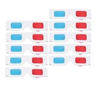 BUGUUYO Gafas 3D Fáciles de Llevar y Confiables Rojas y Azules de Papel 10 para Ver Películas en Casa para DVDs y Juegos