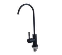 BUGUUYO Grifo de Cocina de Acero Inoxidable 304 Grifo Purificador de Agua Potable Negro de Cuello de Cisne 360° para Agua Fría Instalación Sencilla