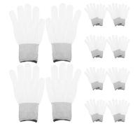 BUGUUYO Guantes Antiestáticos para Película Protectora de Coche 10 Pares Blancos sin Polvo Finos y Ergonómicos para Envoltura de Vinilo y Limpieza de Carrocería