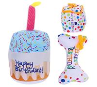 BUGUUYO Juego De 3 Juguetes De Cumpleaños para Gatos Peluches Chirriantes para Jugar En Interiores Cuidado Y Solución A La Soledad.