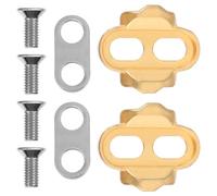 BUGUUYO Juego de Calas de Bicicleta de Montaña Autoblocantes Color Dorado Tornillos Repuesto para Pedales Compatibles para Ciclismo de Montaña y Carretera Accesorio Duradero para Calas