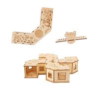 BUGUUYO Juguetes para Hámster De Madera Laberinto con Túneles Casa De Bloques y Balanza Divertido Laberinto para Mascotas Pequeñas Promueve Ejercicio y Diversión