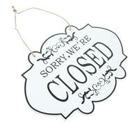 BUGUUYO Letrero Comercial de Doble Cara Abierto/Cerrado para Negocios Placa de Madera Blanca Reversible Señal Colgante para Puerta Interior y Exterior Adecuado para Tiendas