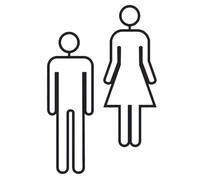 BUGUUYO Letreros Autoadhesivos de Baño Negro Mate de Acrílico 2 Piezas para Puertas, Resistentes a Deformación y Fácil Identificación en Baños y Hoteles