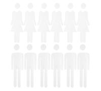 BUGUUYO Letreros para Baño Autoadhesivos Acrílicos 20 CM 6 Pares para Puerta de Inodoro Unisex Color Plata Espejo Señalización para Baños Oficinas y Restaurantes