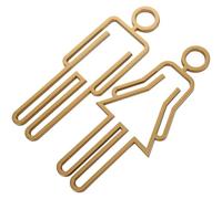 BUGUUYO Letreros para Baños de Hombres y Mujeres Imitación Metal Dorado Placas de Señalización para Lavabos y Puertas Accesorios Decorativos para Baños Públicos y Privados