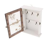 BUGUUYO Llavero de Pared Rústico de Madera Negra con 5 Ganchos Caja Organizadora de Llaves para Entrada Pasillo y Oficina Soporte Mural para Gestión y Almacenamiento de Claves