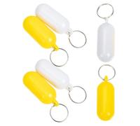 BUGUUYO Llavero Flotante para Llaves 6 Unidades Forma de Píldora Plástico Resistente Colores Blanco y Amarillo Adecuado para Barcos Kayak Surf y Deportes Acuáticos Accesorio