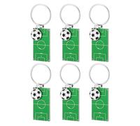 BUGUUYO Llaveros Deportivos de Fútbol en Miniatura, 6 Piezas, Colgantes Creativos de Aleación de Zinc Diseño de Campo de Fútbol Verde, Recuerdos para Fiestas y Accesorios para