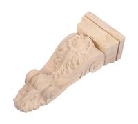 BUGUUYO Ménsula de Madera Tallada Decorativa Soporte Europeo para Estante Capitel de Columna 20X8X5 CM Aplique sin Terminar para Muebles Moldura Arquitectónica para Paredes y Techos