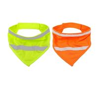 BUGUUYO Pañuelos Reflectantes para Perros 2 Piezas Fluorescentes en Amarillo y Naranja, Talla L, Bandanas Suaves y Lavables para Mascotas Pequeñas, Baberos de Seguridad para Paseos