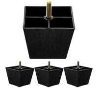 BUGUUYO Patas De Sofá Cuadradas Ajustables 3 Pulgadas Metal y Plástico 4 Unidades Resistentes para Muebles Reemplazo para Sofá y Sillones, Elevadores Estables para Uso En Hogar y Oficina