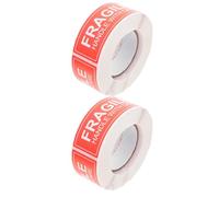 BUGUUYO Pegatinas de Advertencia Frágil Rojas 2 Unidades Adhesivas Resistentes al Agua para Embalaje y Envío con Fuerte Adherencia y Uso Industrial de Manipulación Segura