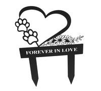 BUGUUYO Placa Conmemorativa de Mascotas Pet Memorial Grave Stakes Decoraciones del Cementerio de Perros marcadores de entierro de Mascotas Metal Negro