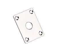 BUGUUYO Placa de Conector para bajo de Guitarra de Fácil Instalación Cromada Cuadrada con Conector para Guitarra Estilo Gt103 Herrajes para Guitarra Eléctrica Plateados