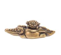 BUGUUYO Pomo de Latón Vintage Diseño de Tortuga Montada en Cocodrilo, Tirador Decorativo Pequeño para Gabinetes y Cajones, Herraje Resistente Acabado Envejecido, Adecuado para Muebles del