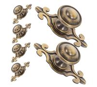 BUGUUYO Pomos de Latón Antiguo para Armarios 6 Piezas Tiradores Vintage Agujero para Cajones y Muebles de Cocina Manijas Redondas Estilo Retro para Baño y Dormitorio