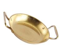 BUGUUYO Sartén de Acero Inoxidable con Doble Asa Resistente al Calor y Antiquemaduras para Cocinar y Servir Hot Pot y Mariscos Uso Doméstico Multifunción Dorada