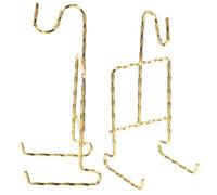 BUGUUYO Soporte para Tazas y Porta Platos Metálico Dorado Diseño de Hilo, Juego de 2 Unidades, Exhibidor de Cerámica para Cocina y Comedor, Adecuado para Organización y Almacenamiento