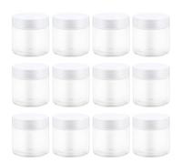 BUGUUYO Tarros de Plástico Redondos de 60 Ml con Tapa, 12 Piezas, Recargables, para Guardar Líquidos y Objetos Sólidos, para Manualidades Infantiles y Suministros del Hogar