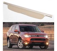 BUGX Coche Cubiertas de la Carga RetráCtil para Mitsubishi Outlander 2013-2015, Rear Trunk Cargo Partition Curtain Cover Revestimiento Estante, Interiores Accesorios,A/Beige