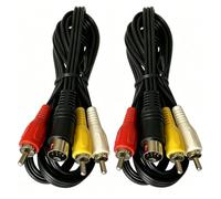BUHCUWQB Paquete de 2 cables AV de 6 pies compatibles con Sega Genesis 2, 3 | Cable AV de 9 pines compatible con Genesis 2, 3, CDX, Nomad; cable de 6 pies, RCA codificado por colores