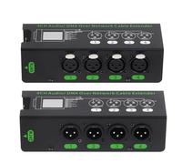 Buhdjfnke 1 par de 4 canales 3 pines audio/sobre red DMX512 extensores de señal de red XLR a RJ45, 1 macho + 1 hembra