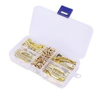 Buhdjfnke 100 juegos de dientes de dorados cuadros ropa perchas colgar foto óleo pintura gancho hardware con tornillos de dientes de ropa percha