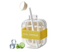 Buhdjfnke 2-In-1 Icecube Tray & Water Bottle Combo Vertical Icecube Tray with Lid EasyPress To Release For Freezer C