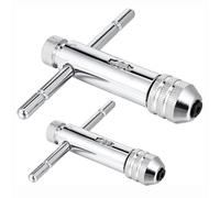 Buhdjfnke 2 Llaves de Grifo con en T de Trinquete, Soporte de de Barra en T Ajustable, Llave de Grifo con Trinquete para Métricas M3-M8 / M5-