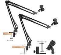 Buhdjfnke 2 soportes para micrófono Light Mic Boom Mic Arm Arm Desk Soporte de micrófono con abrazadera de montaje de tornillo de 3/8" para podcasting Gaming -Almacenamiento de grabación B
