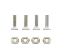 Buhdjfnke 4 Tuercas en T de Latón para Montaje de Hidroala M8 para Surfear en Todas Las Pistas de Hidroala, Accesorios de Surf Al Aire Libre, Color Plateado