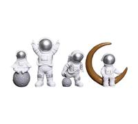 Buhdjfnke 4pcs Astronauta Estatua Estatua Escultura Escultura Astronauta Juguete Educativo Escritorio Decoración Hogar Modelo Astronauta Plata