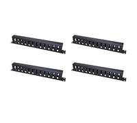 Buhdjfnke 4X Anaquel de Servidor de 19 Pulgadas Horizontal de Gestión de Cables de 1U, Organizador de Cables de Conducto de Metal de 12 Ranuras con Cubierta