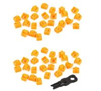 Buhdjfnke 500 Piezas de Concentrador LAN Ethernet con Puerto RJ45 Naranja, Tapa Protectora Antipolvo con Cerradura y Llave Patentadas