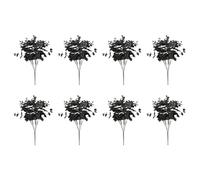Buhdjfnke 8X 20 Cabezas Artificiales Eucalipto Negro Falsa Planta DecoracióN del Banquete de Boda