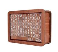 Buhdjfnke AlcancíA de Madera para NiñOs Adultos, AlcancíA con Contador, Lata para Ahorrar Dinero, AlcancíA Reutilizable con Objetivo de Conteo-A