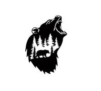 Buhdjfnke Arte de Pared de Metal con Oso, Decoración de Oso de Metal, Decoración para el Hogar y la Oficina, Esculturas de Pared de Metal con Animales para Montar en la Pared.