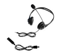 Buhdjfnke Auriculares Auriculares Dobles Examen Auriculares con Cable Operador Comercial Computadora Especial Audición Auriculares Multifunción, C