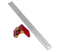 Buhdjfnke Bloc de anillas de regla de acero, medidor de marcador de aluminio, marcador para trabajos de bricolaje