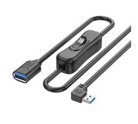 Buhdjfnke Cable de Extensión USB 3.0 con Botón de Encendido, Transferencia de Datos de 5 Gbps, Cable de Extensión Macho A Hembra de 3,3 Pies para Teclado PowerSwitch D
