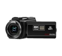 Buhdjfnke Cámara de Video 8K con Pantalla Táctil LCD de 3 Pulgadas, 60 FPS/64 MP, Zoom Digital de 18x, Grabadora HD, WiFi, Videocámara Portátil.