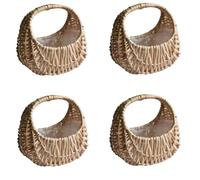 Buhdjfnke Cesta de flores trenzada de imitación de ratán de 4 piezas, cesta de flores hecha a mano, cesta trenzada, cesta decorativa para flores