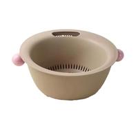 Buhdjfnke Cesta Multifuncional para Lavar Frutas y Verduras de Doble Capa, Diseño Redondo de Color Sólido, Engrosada para Durabilidad B