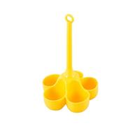 Buhdjfnke Cocedor de Huevos de Silicona de 5 Orificios, Bandeja para Huevos Vapor Resistente una Altas Temperaturas, Herramientas Alimentos Complementarios Calidad Alimentaria, Amarillo