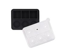 Buhdjfnke Combinación de moldes de cubitos de hielo, moldes cuadrados y esféricos, derretimiento lento para whisky, fácil de desmoldar, reutilizable